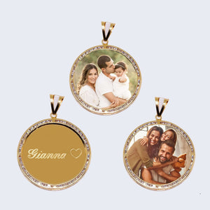 14K Gold Cubic Zirconia Stones Customizable Pendant Charm 14K Gold Cubic Zirconia Stones Customizable Pendant Charm