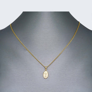 14K Gold Round Divine Child Necklace Set 14K Gold Round Divine Child Necklace Set