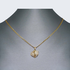 14K Gold Vintage Heart Necklace Set 14K Gold Vintage Heart Necklace Set