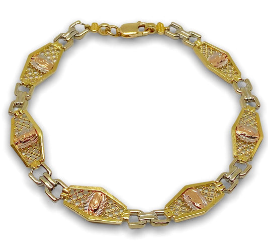 14K Gold Virgen de Guadalupe Bracelet