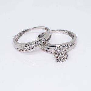 14K White Gold Set Engagement Rings with Diamond Stones 14K White Gold Set Engagement Rings with Diamond Stones
