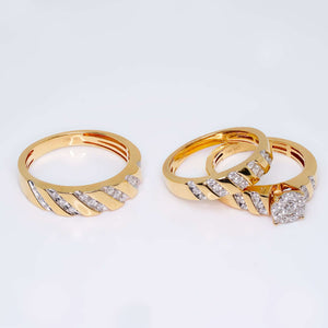 14K Yellow Gold Round Design Engagement Rings with 0.90 CT Diamond Stones 14K Yellow Gold Round Design Engagement Rings with 0.90 CT Diamond Stones