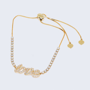 Love Adjustable Zirconia Bracelet 14k Love Adjustable Zirconia Bracelet 14k