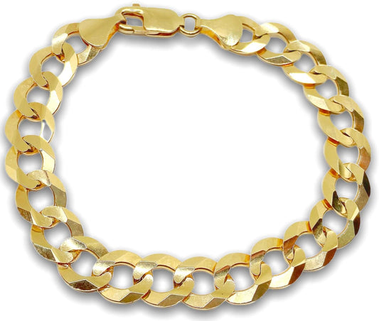 14K Gold Solid Comfort Curb Cuban Bracelet 8¨ 9.9 mm