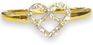 14K Yellow Gold Heart Ring with 0.9 CT Diamond Stones 14K Yellow Gold Heart Ring with 0.9 CT Diamond Stones