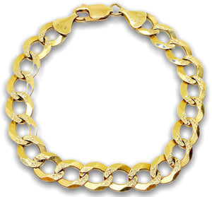 14K One Tone Gold Solid Comfort Curb Cuban Bracelet 8 1/2¨ 9.8 mm 14K One Tone Gold Solid Comfort Curb Cuban Bracelet 8 1/2¨ 9.8 mm