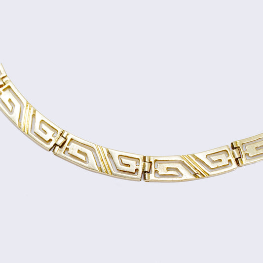 14K Graduated Cut Out Greek Key All Shiny Chocker