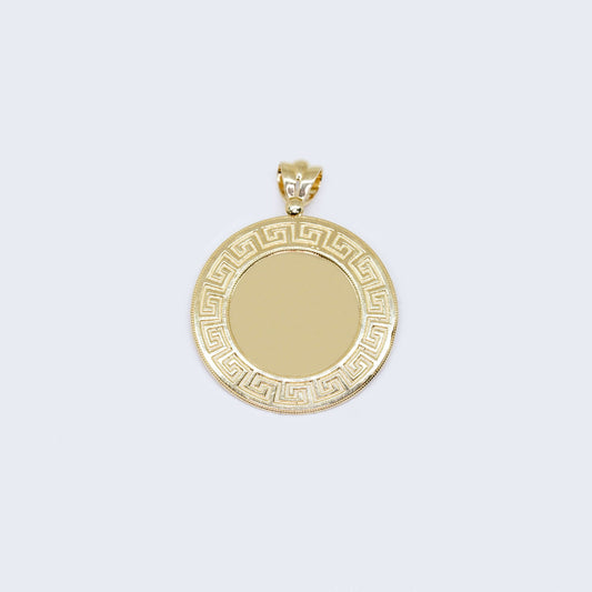 14K Gold Egyptian Design with Cubic Zirconia Stones Picture Charm