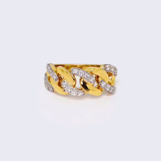 14K 0.88ct Diamond Miami Cuban Ring