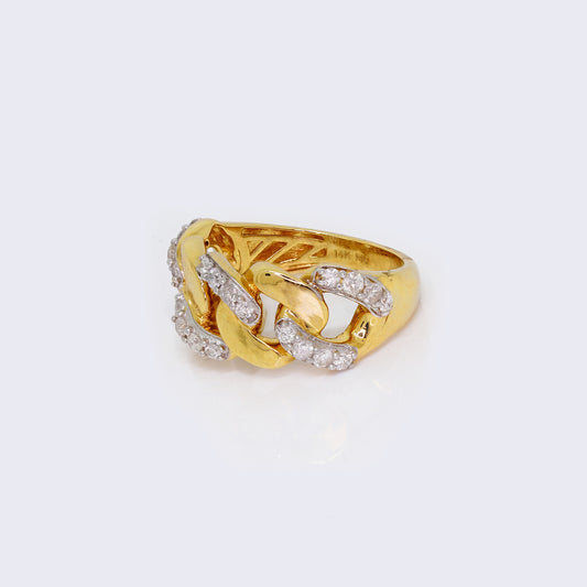 14K 0.88ct Diamond Miami Cuban Ring