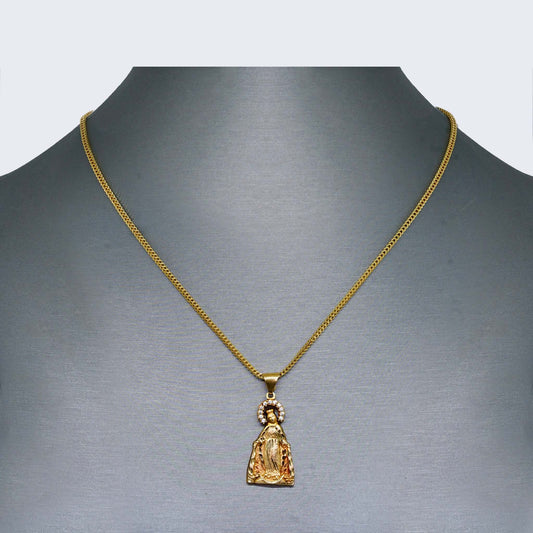 10K Gold Virgen de Guadalupe Necklace Set