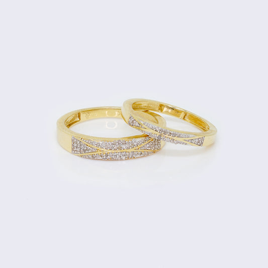 14K 0.62 CT Diamond Wedding Trio Set Rings