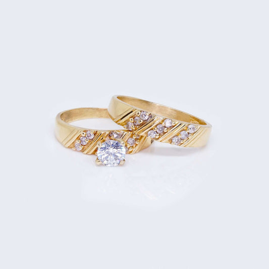 14K Gold Engagement Rings with Zirconia Stones