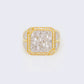 14K Round & Baguette 0.86ct Diamond Statement Octagon Pinky Ring