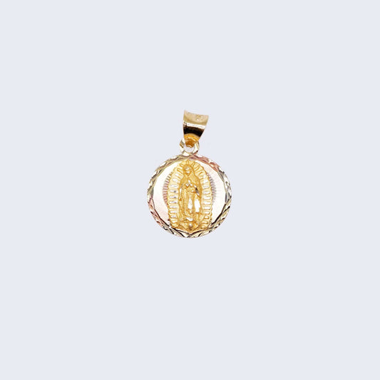 14K Three Tones Gold Virgen de Guadalupe Pendant Charm