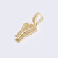 14K "Y" Cubic Zirconia Initial Gold 3D Look Charm
