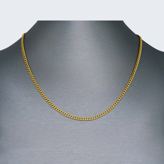 14K SEMI SOLID HOLLOW CUBAN CHAIN