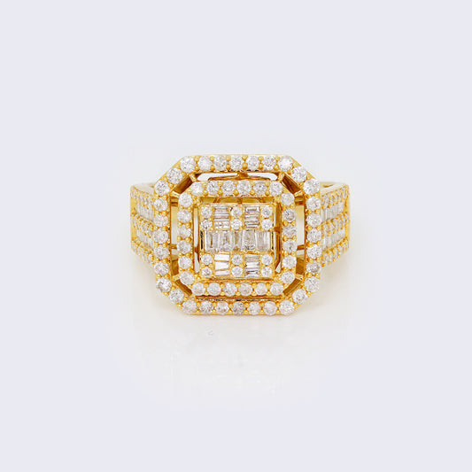 14K Square Head 2.04ct Diamond Ring