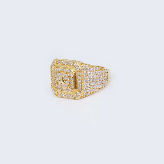 14K Gold Mercedes Benz Ring with Cubic Zirconia