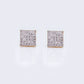 10K Micro 0.29ct Diamond Square Prong Cluster Earrings