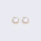 14K Round Cubic Zirconia Stud Earrings