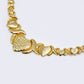 14K Graduated Heart & Kisses Stampato XO Necklace