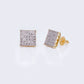 10K Micro 0.29ct Diamond Square Prong Cluster Earrings