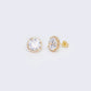 14K Round Cubic Zirconia Stud Earrings