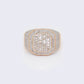 14K  Baguette 1.43ct Diamonds Octagon Men's Ring