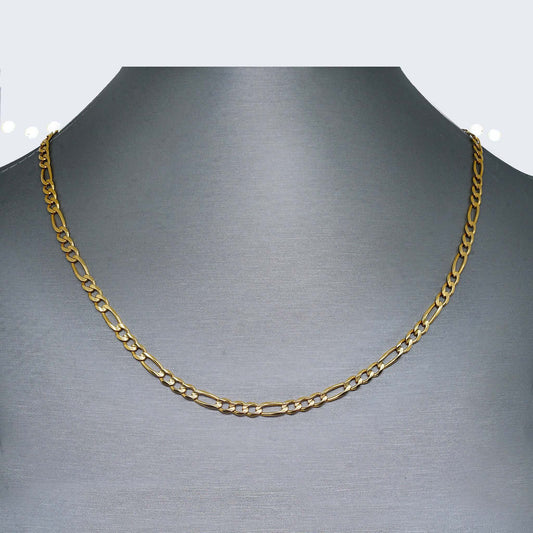 14K FIGARO CHAIN SOLID