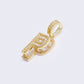 14K "P" Cubic Zirconia Initial Gold 3D Look Charm