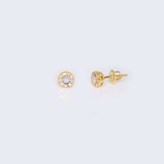 14K Gold Round Design 0.20 CTW Diamond Earrings