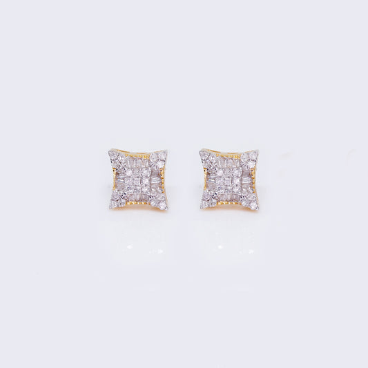 14K Diamond Square 0.25ct Stud Earrings