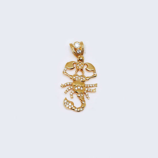 14K Gold Scorpion Cubic Zirconia Pendant Charm