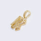 14K "K" Cubic Zirconia Initial Gold 3D Look Charm