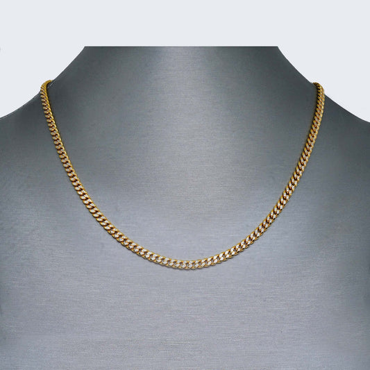 14K SEMI SOLID MIAMI TWO TONE CUBAN CHAIN