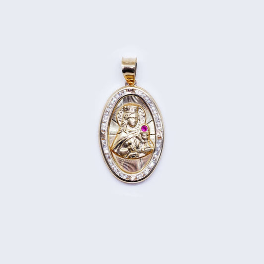 14K Saint Barbara Cubic Zirconia Pendant Charm