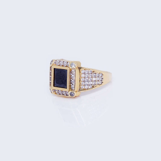 14K BLACK SQUARE WITH Cubic Zirconia