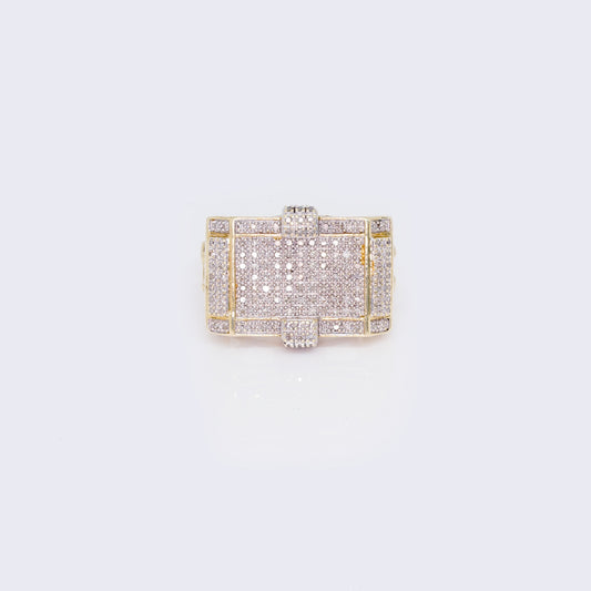 10K Micropave Cubic Zirconia Mens ring