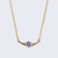 14K Tanzanite and Cubic Zirconia Split Chain Necklace