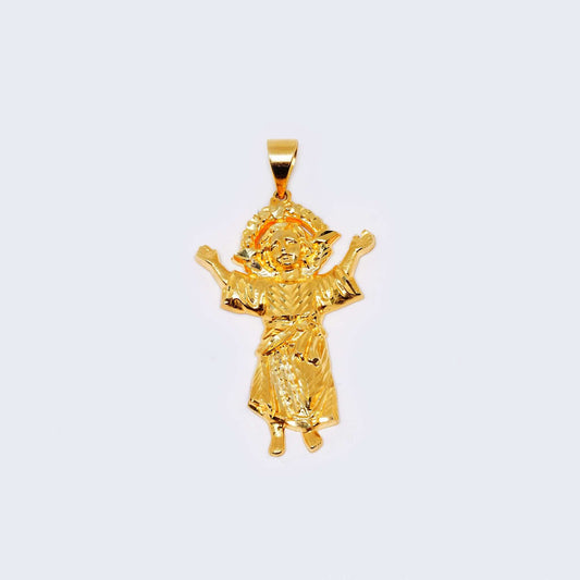 14K Yellow Gold Baby Jesus Charm Pendant