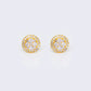 14K Round Halo Crown 0.65ct Diamond Stud Earrings