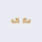 14K Cubic Zirconia Baby Footprint Earrings