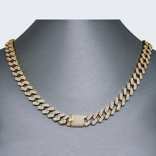 14K ICED OUT SOLID MIAMI CUBAN CHAIN