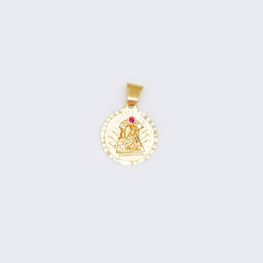 14K Virgen Maria Solid Pendant