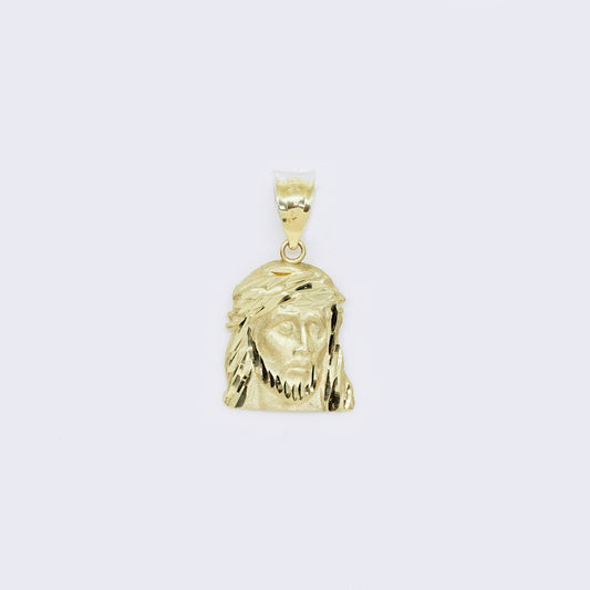 14K Diamond-Cut Jesus Charm