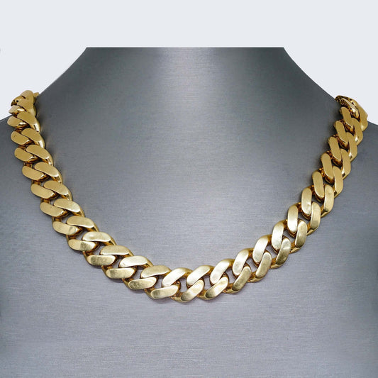 10K SEMI SOLID MONACO MIAMI CUBAN CHAIN