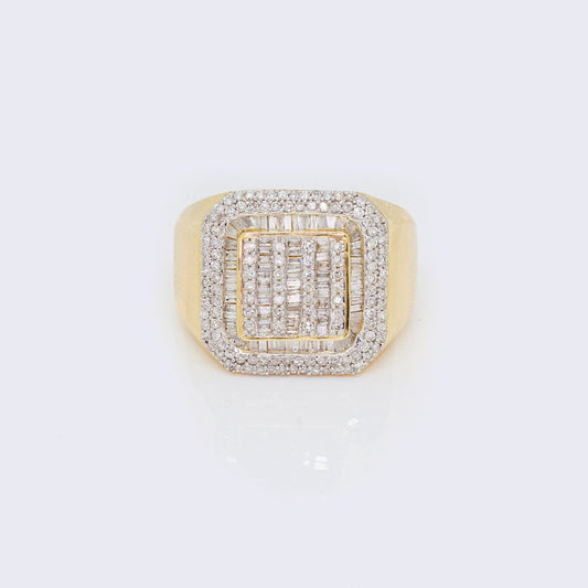 14K 1.58ct Diamond Baguette Square Head Ring