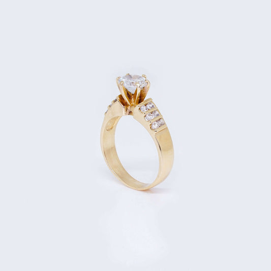 14K Gold Engagement Ring with Cubic Zirconia