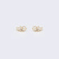 14K Cubic Zirconia Angel Wings Outline Stud Earrings